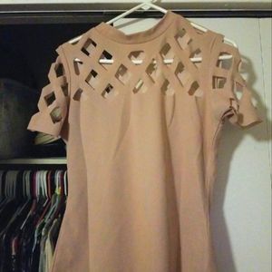 SHEIN Blush Cut Out Blouse SZ M